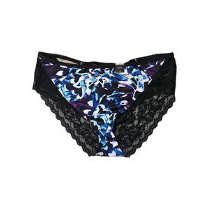 NWT Torrid Curve Hipster Panties Size 3 Black Lace Blue Floral Strappy Back
